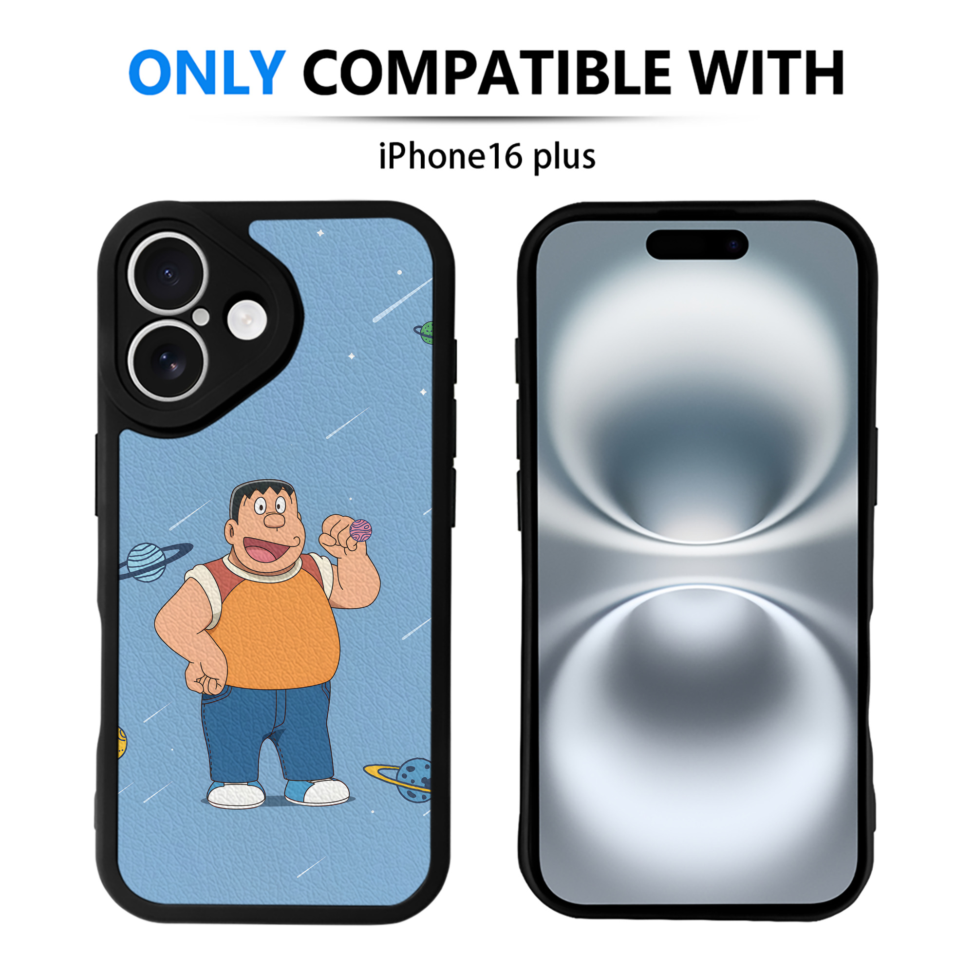 （画像用） ドラえもん Doraemon 【iPhone 16シリーズ対応】シリコンスマホケース（レザー調） 材質：シリコン